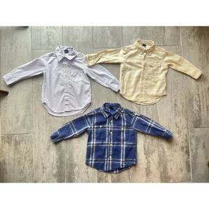 Set Lot of 3 BABY GAP Boy Toddler Collared Button Up Down Dressy Preppy Shirt 2T